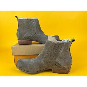 Korks Cutler Booties Ankle Boots Womens 7.5M Dark Taupe Suede Slip On Casual NWB